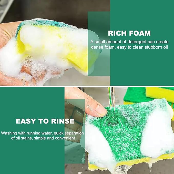 Individually Wrapped Sponges, Kitchen Dishwashing Sponge Bulk, Non Scratch Dishes Scouring Pad Dishcloth, Odor-Free Sponge Wipes for Household Cleaning Dishes Travel Apartments (1000 Pack)