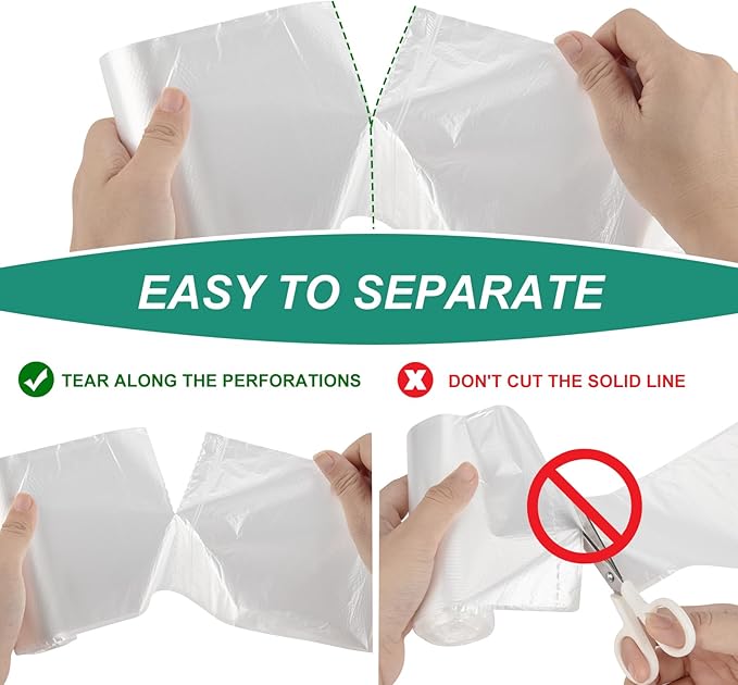 Magesh 4-6 Gallon Trash Bag Strong, Leakage-Free, Small Garbage Bags Unscented Thick for Bathroom, Office, Kitchen Small Trash Can, 15L, 1000 Bags, Clear