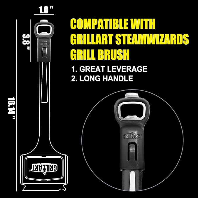 Bristle-Free Grill Brush with Water Soak Basin & Built-in Bottle Opener (Bundle)