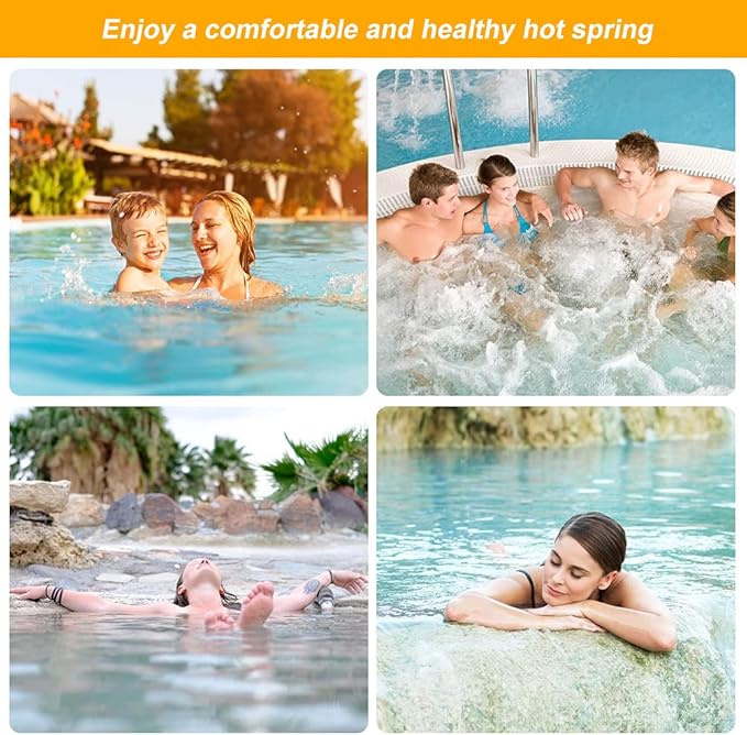 Spa Mineral Stick 4 Pack Hot Tub Filter with 4 Months Lifetime Cartridge Universal for Spas Filters Swimming Pool Fish Pond (Yellow)
