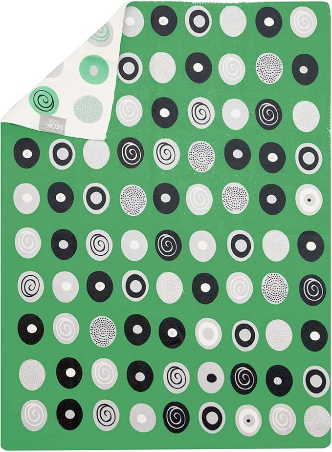 Skoy Kitchen Towel, 1-PK, 100% Recycled Polyester Towel for Dishes, Glassware, Cookware and Hands, Reversible Design, Absorbent Kitchen Towel, 18" x 24", Green