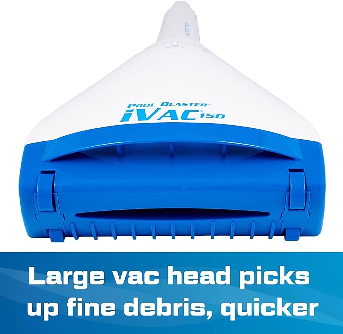 POOL BLASTER iVac 150 Cordless Hot Tub Vacuum for Spas, Small Pools, Kiddie Pools, 2.5 Hours Runtime, Battery-Powered Handheld Hoseless Cleaner, Inground & Above Ground Pool Steps, by Water Tech