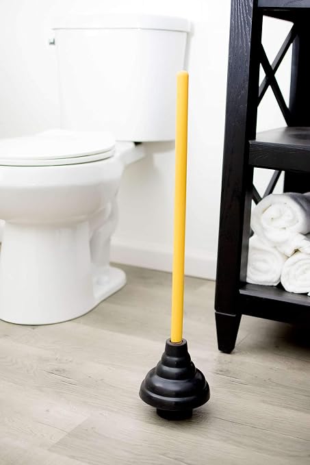 LDR 512 3410 Power Deluxe High Force Cup Ribbed Toilet Plunger, 1 Count (Pack of 1), Black