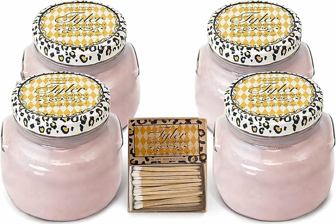 Tyler Candle, 22 Ounce, High Maintenance Scented Candle Pack of 4, Includes a Tyler Candle Company Match