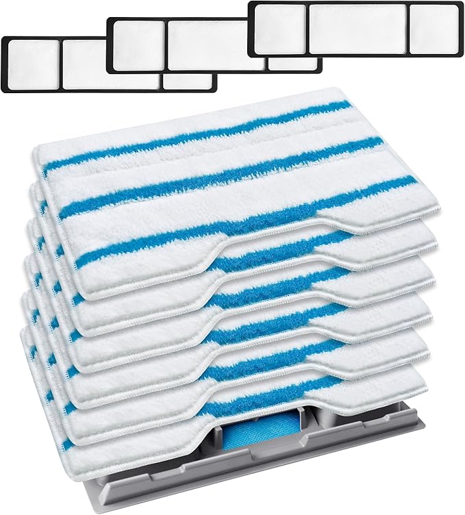 KEEPOW Reusable Mop Replacement Pads Compatible with Mop VM252 VM200 VC205 VM250 /QM250 VM190 VM200P12, Washable Vacuum Mop Pad Refills, Upgraded Design of Dirt Chamber