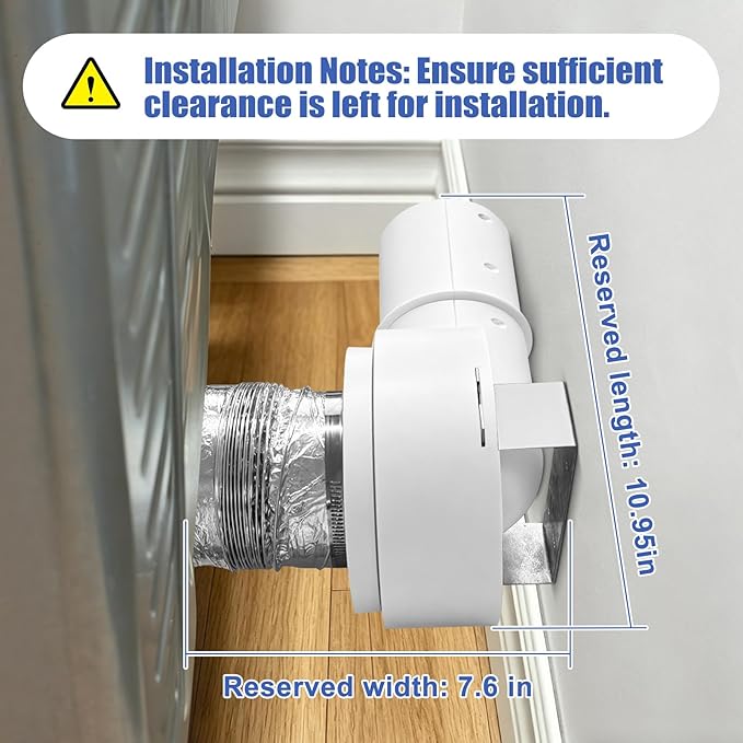 90° Magnetic Dryer Vent Coupling Strong Magnetic Self-connection，Suitable for Confined Paces Magnetic Dryer Vent Coupler with 4 inch Hose Easy to Connect（WHITE)