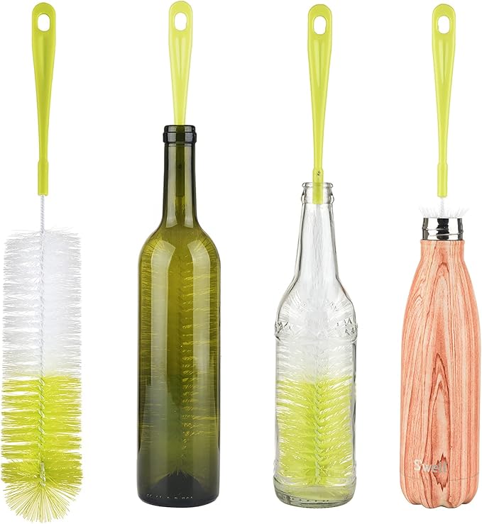 ALINK 16” Long Bottle Brush Cleaner + ALINK 5 Pack Water Bottle Brush Cleaning Set with Holder