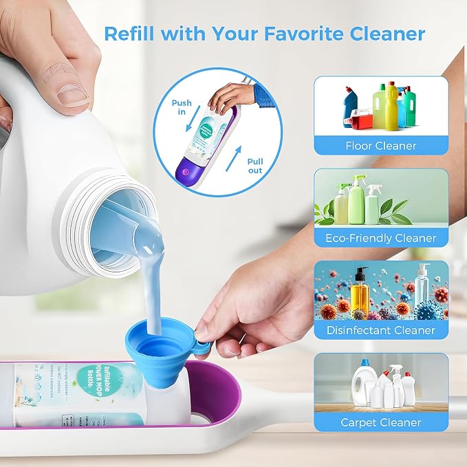 775ML Mop Refillable Bottle and 20 Pack Mop Refills for Swiffer® Mop