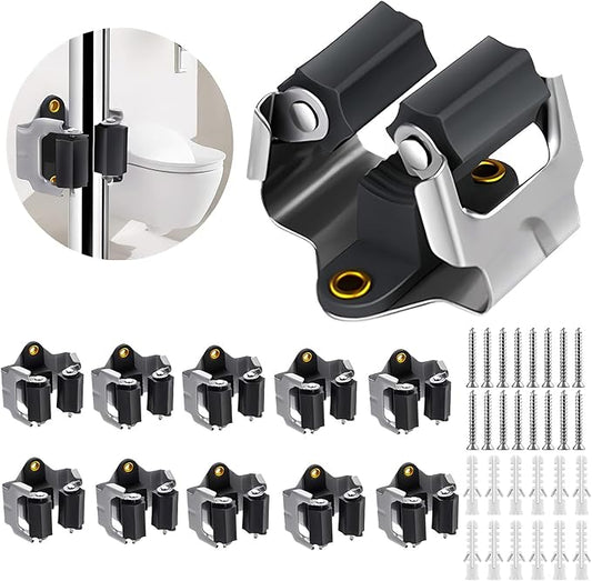 3-H 10 Pack Mop and Broom Holder Big Size Hanging 1 KG Extra, Broom Holder Wall Mount for Hanging and Organizing Shove Rake Yard Tools in Garage Garden Shed Laundry Kitchen,Black