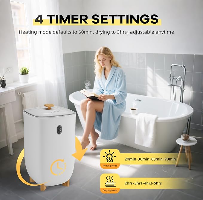 35L Collapsible Towel Warmer | for Blankets, Clothes & Robes | Home & Spa Essential