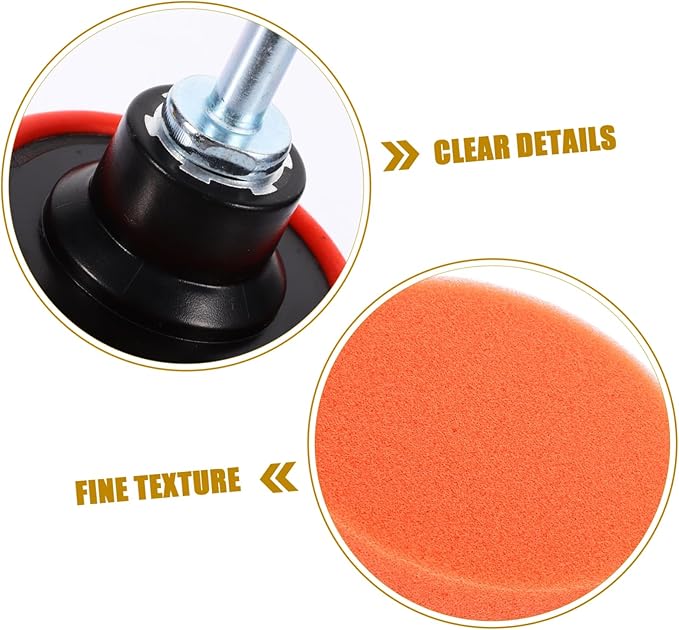 Zerodeko 1set Buffer Sponge Pad Polishing Wheel Kit for Car Waxing and Household Cleaning Self-Adhesive Polishing Pads for Drill Use Buffing Wheel