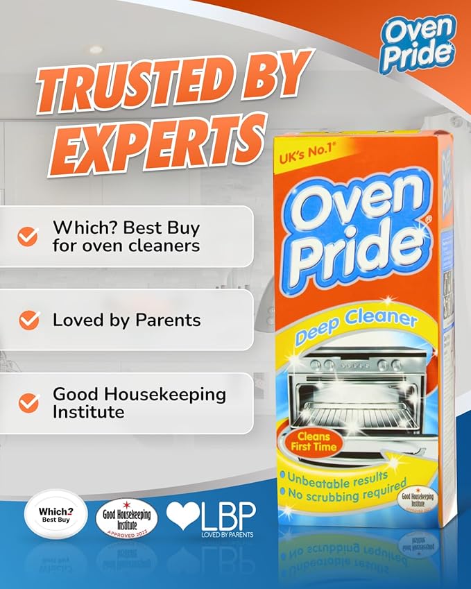 Oven Pride Oven Cleaner - 500ml Complete Oven Cleaning Kit with Safety Gloves & Cleaning Bag - Cleans First Time - Oven Cleaner Heavy Duty - Degreases Oven Without Scrubbing