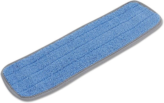 Boardwalk MFM185BCFDZ Microfiber Mop Head, Blue, 18 x 5, Split Microfiber, Hook & Loop Back, Dozen