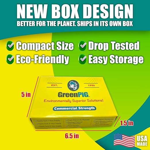 Green Pig Motorhome Accessories Must Have - Commercial Strength RV and Marine Holding Tank Treatment, Breaks Down Waste, 12 Dissolvable Tablets (65C)