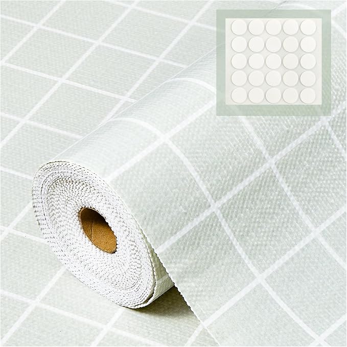 Beautysaid Shelf Liner Non Adhesive Drawer & Cabinet Liner for Kitchen Waterproof Sage Green Shelf Paper for Bathroom & Dress Drawer (12 in x 10 FT)