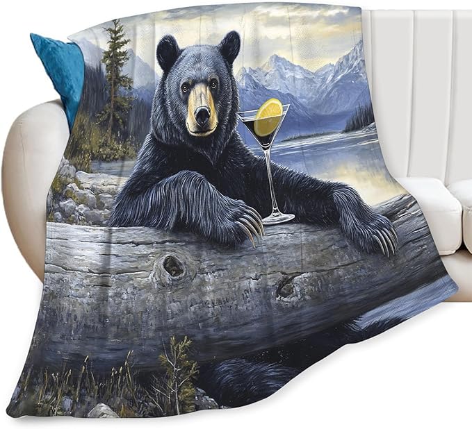 Tijuboni Bear Cabin Throw Blanket Bear Gifts for Girls Boys Women Men Kids Adults Soft Flannel Fleece Blanket for Couch Sofa Bed Home Decor 60"x80"