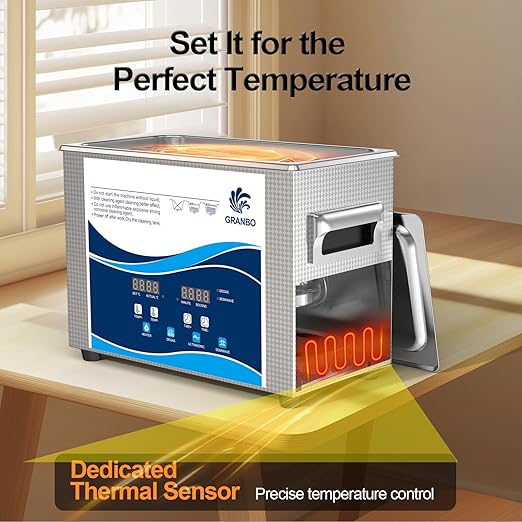Granbo Professional 4.5L Ultrasonic Cleaner, Ultrasonic Jewelry Cleaner with Heater Timer and Degassing, Digital Ultrasonic Parts Cleaner for Dental Glasses Jewelry Small Parts Circuit Board