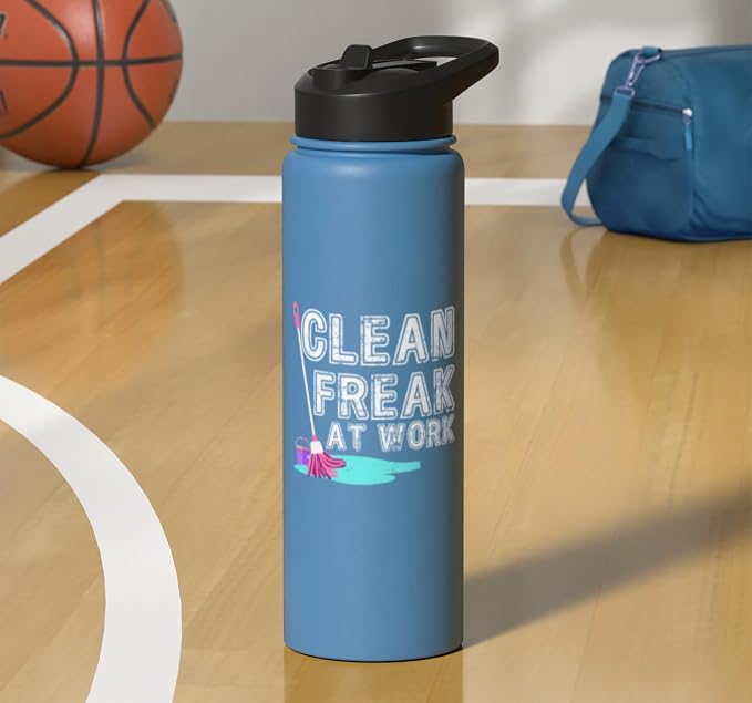Clean Freak at Work Cleaning Stainless Steel Insulated Water Bottle