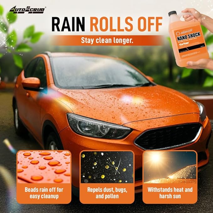Nanoskin NANO SHOCK One-Step Ceramic Shield & Gloss 30 Gallons – SiO2 Spray Sealant, Clay Lubricant & Hydrophobic Coating | Easy Spray-On Wipe-Off Gloss for Cars, Trucks & RVs