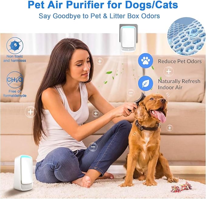 Air Purifiers for Home (4 Pack), Plug in Air Ionizers for Bedroom Office Kitchen, Portable Quiet Odor Reducer for Smoke Dust Pollen, Filterless Ionic Air Freshener, Low Noise