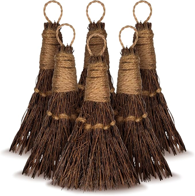 Cinnamon Broom - Cinnamon Scented 6in (6 Pack) Mini Broomsticks - Decorative Broom for Door Protection