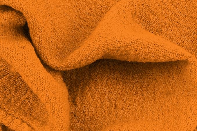 Avalon Towels Cotton Shop Rags – (Pack of 50) Size 12x14 Inches Cleaning Rags – Absorbent Shop Towels and Multipurpose Cleaning Towels for Automobiles, Industries, Garage and Homes (Orange)