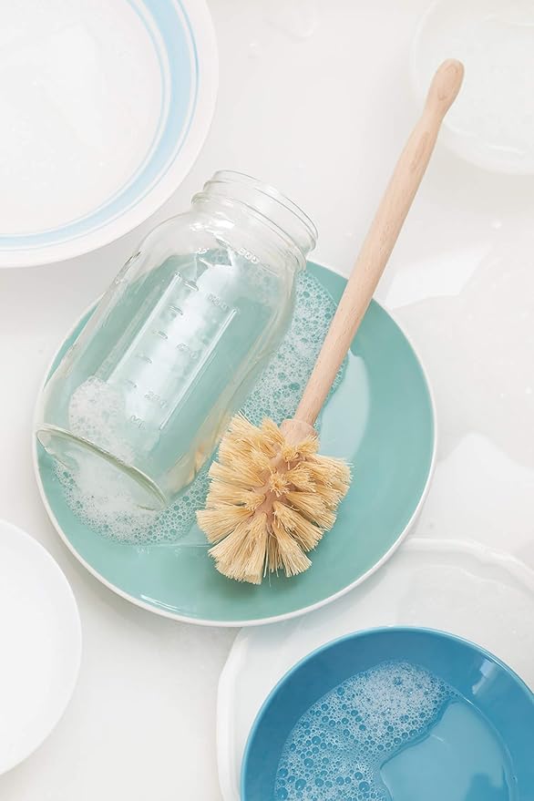 Fox Run Kitchen Brush Set of 3, Pot, Dish, and Bottle Scrub Brush with Natural Bristles