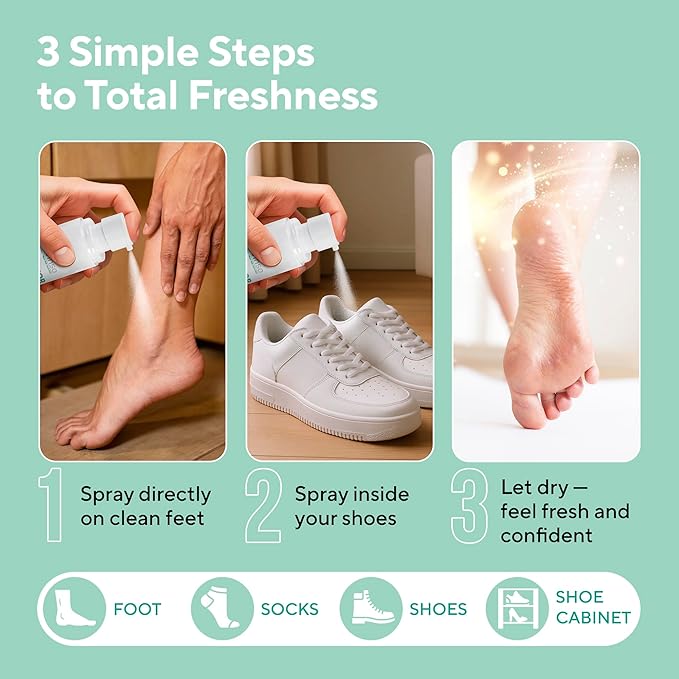 Lavinso Athlete’s Foot Care Spray with Tea Tree Oil – Shoe Deodorizer & Foot Odor Eliminator for Smelly Feet – Deodorant with Natural Ingredients