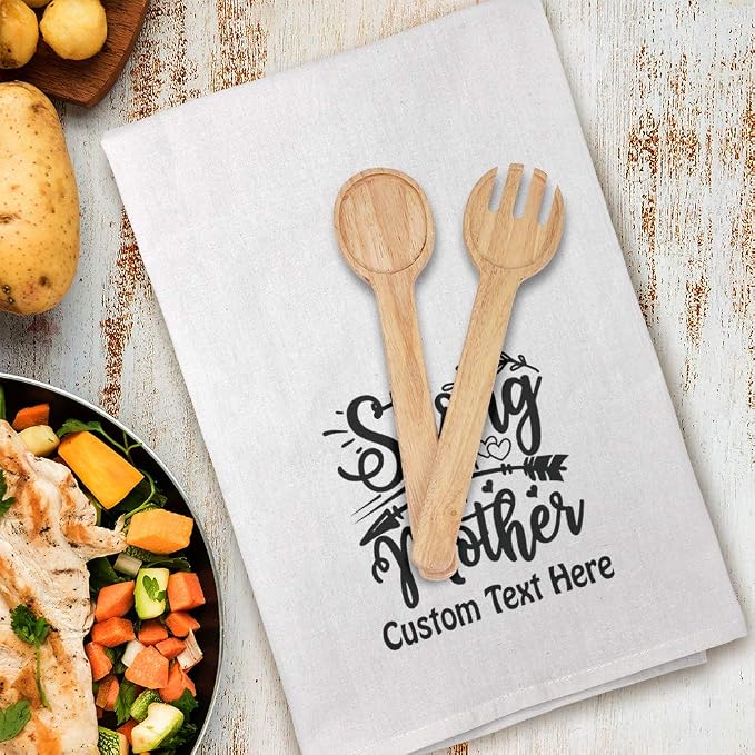 Style In Print Custom Mother's Day Decor Flour Kitchen Towels Strong as Mom Cleaning Supplies Dish B Personalized Text Here