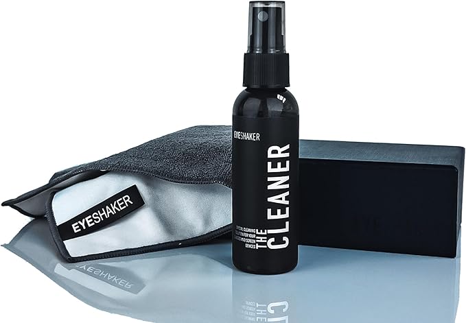 Eyeshaker Screen Cleaning Set with Microfiber Cloth Cleaning Solution and Spray Bottle - Display Cleaner for LCD, LED, QLED, OLED, TFT monitors and Mobile Phone Displays