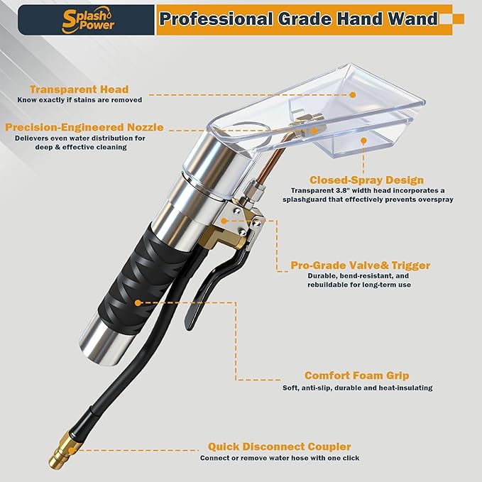 Universal Fit Any Existing Shop Vac Hose Extractor Kit Better Attachment Wet-dry Vacuums with 2-1/2" 1-7/8" 1-1/4" Adapter for Carpet Cleaning, Upholstery & Auto Detailing