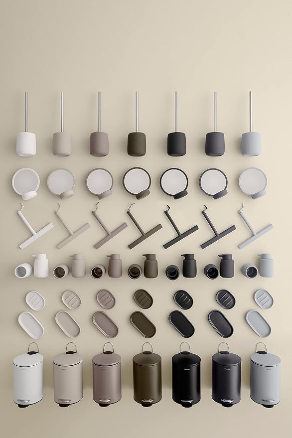 blomus -SONO 69047 Toilet Brush Ceramic/Plastic Satellite Toilet Set Soft Touch Hygienic Freestanding Toilet Brush & Holder Bathroom Accessory (H x W x D): 39 x 11 x 11 cm
