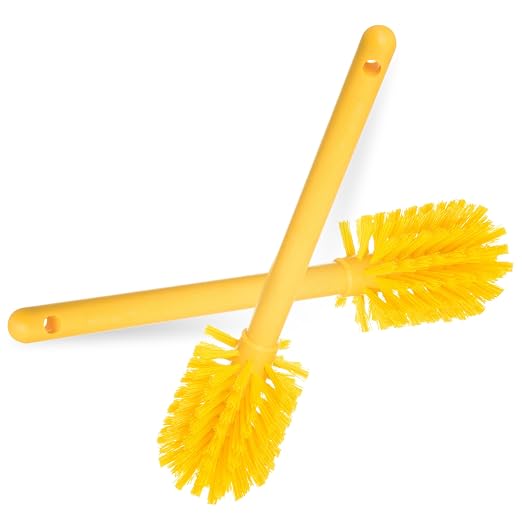 SPARTA Large Water Bottle Brush Ideal for Wide-Mouth Jars, Bottles and Tumblers, Dishwashing Tool with Handle for Home and Commercial Kitchens, Plastic, 12 Inches, Yellow, (Pack of 6)