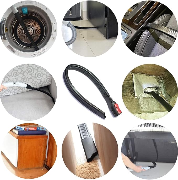 Replacement Vacuum Attachments for Dyson V7 V8 V10 V11 V15 Perfect for Dryer Vent, Car Detailing and Corners Cleaning - Household Cleaning Kit (Attachment and Flexible Crevice Tool)
