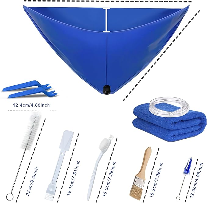 10 Pcs Mini Split Air Conditioner Cleaning Kit, Waterproof Air Conditioner Cleaning Bag with Drain Pipe and Support Plate, Wall-Mounted Dust Removal Home Air Conditioner Unit Mini Split Cleaning Bag