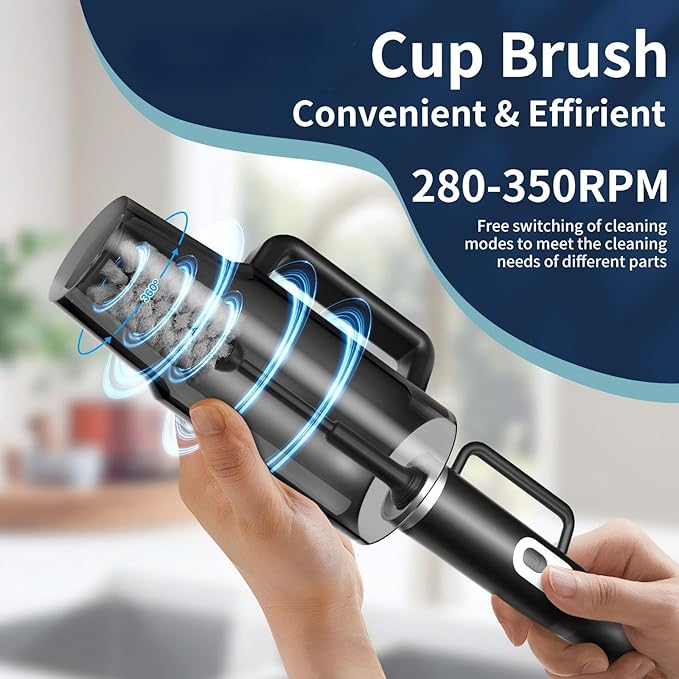Rechargeable Electric Bottle & Cup Brush, 360° Thorough Cleaning Without Blind Spots, Suitable for Baby Bottles, 40-Ounce Mugs, Straws, Wine Glasses, etc., Easy to Air-Dry and Portable