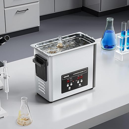 VEVOR 6L Ultrasonic Cleaner, Professional Ultrasonic Cleaner Machine with Cleaning Basket & Digital Display, 120W Stainless Steel 40kHz Cleaning Machine for Watches, Razors, Jewelry, Coins and More