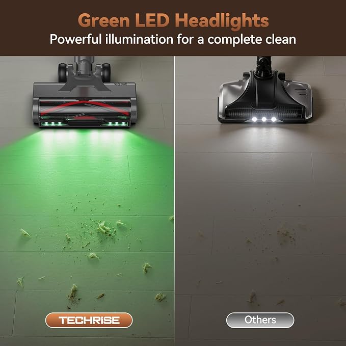 TechRise Cordless Vacuum Cleaner,55Kpa 650W 70-Min Stick Vacuum with LED Display,Anti-Tangle Brush & 8-in-1 Filter,Handheld Convertible,Multiple Charging,Vacuum Cleaners for Home/Pet Hair/Carpet/Floor