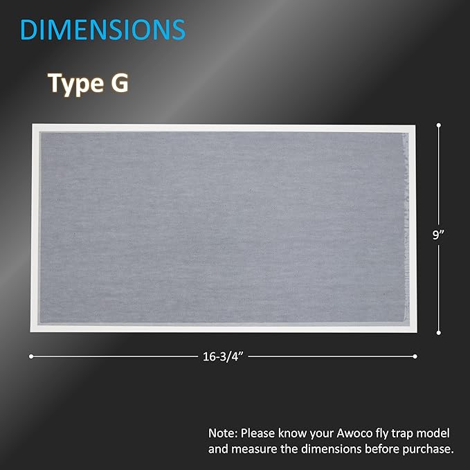 Awoco 5 Pcs of Replacement Sticky Paper Type G Glue Boards for FT-2G30SS Wall Mount Sticky UV Fly Trap Lamp 16-3/4" x 9"