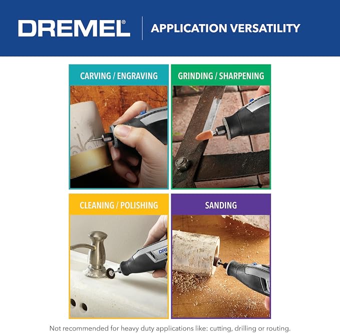 Dremel Lite 7760 N/10 4V Cordless Rotary Tool Kit with Variable Speed, USB Charging, Easy Accessory Changes - Ideal for Light-Duty DIY & Crafting, Sanding, Engraving, and Polishing