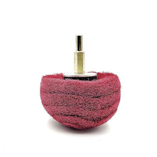 3PCS NonWoven Abrasive Buffing Wheels Polishing Wheel Drill Attachment Set, 3 Inch Scouring Pad Power Scrubber Cleaning Kit, Abrasive Wheel with 1/4" Shank for Polishing/Mirror/Stainless Steel 320Grit