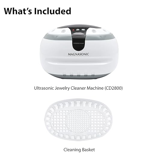 Magnasonic Professional Ultrasonic Jewelry Cleaner Machine for Cleaning Eyeglasses, Watches, Rings, Necklaces, Coins, Razors, Combs, Tools, Parts, Instruments (CD2800)