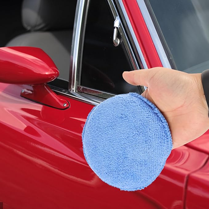GLEAVI 10pcs Car Wax Applicator Pads Microfiber Sponge for Polishing and Cleaning Ergonomic Design for Maximum Control Soft Texture for for Automotive Detailing