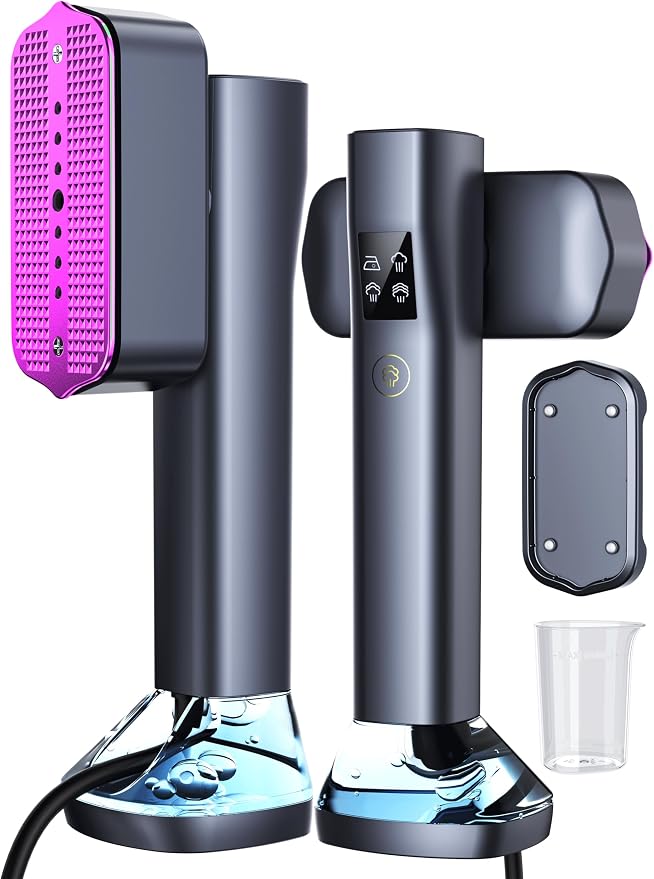 Steamer for Clothes,Portable Handheld Garment Steamer, 200ml Capacity,1000W 15s Fast Heat-UP, Leak-Proof Fabric Quick Wrinkle Remover Ceramic Panel, 2-in-1 Dry & Wet Iron for Home and Travel -Purple