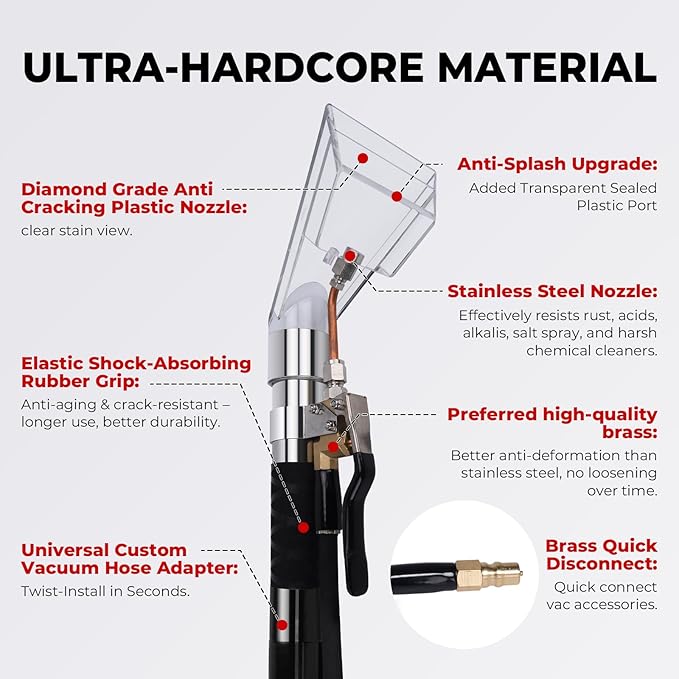 Shop Vac Extractor Kit, Better Extractor Hose Kit for Carpet & Upholstery Cleaning in Home and Auto, with Wand, Hose & Adapter