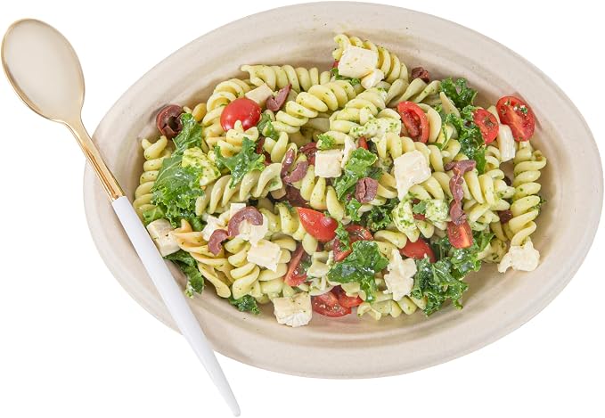 Restaurantware-Moderna 7.75 Inch Fancy Flatware, 50 Durable Plastic Flatware - With White Handle For Grip, Heavy-duty, Gold Plastic Spoons, Easily Disposable Or Restaurants