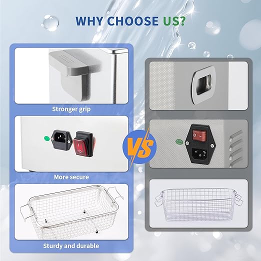 DK SONIC Professional Ultrasonic Cleaner 3L,120W Precision Ultrasonic Jewelry Cleaner with Timer,Heater&Touch Control, Multi-Application for Glasses,Chains,Watches (Include Basket)
