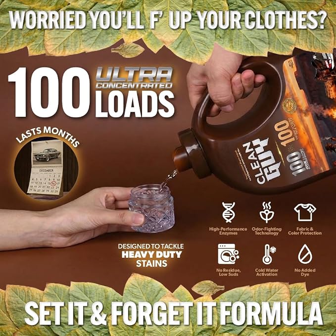 Laundry Detergent with Dryer Sheets | Powerful Cleaning, Soft & Fresh Clothes, Long-Lasting Aroma - Leather & Tobacco (100 Loads PLUS 100 Dryer Sheets)