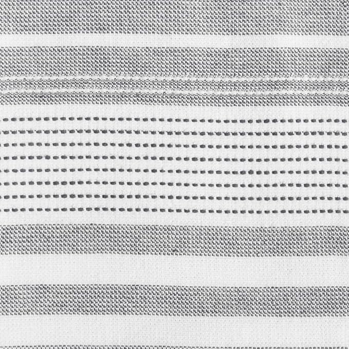 T-Fal Premium Dual-Sided Skipping Striped Kitchen Towels (2-Pack), 18" x 28", Highly Absorbent, Long-Lasting, Reversable 100% Flat-Weave Cotton Dish Towels, Hand Towels, Bar Towels, Graphite