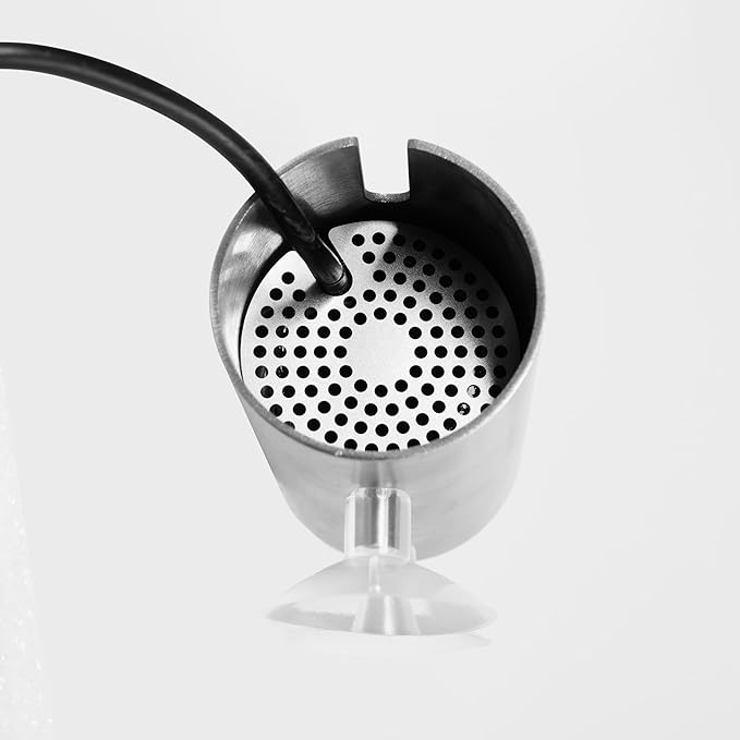 LANDEN PURA Mini Surface Skimmer for Rimless Aquarium, Internal Oil Film Remover, Stainless Steel Compact Skimmer with Silent Pump for Clear Water – Ideal for Nano Tanks